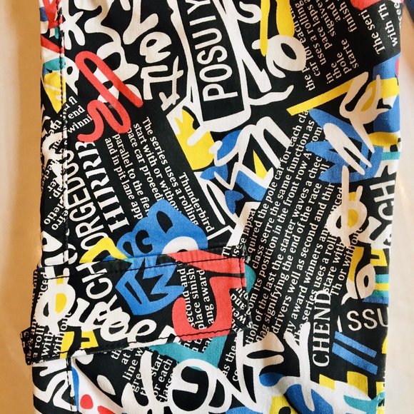 VIP‎ Jeans Urban Graffiti Jogger Style Ankle Faux Cargo Pants Size 7/8 Juniors - Picture 6 of 12